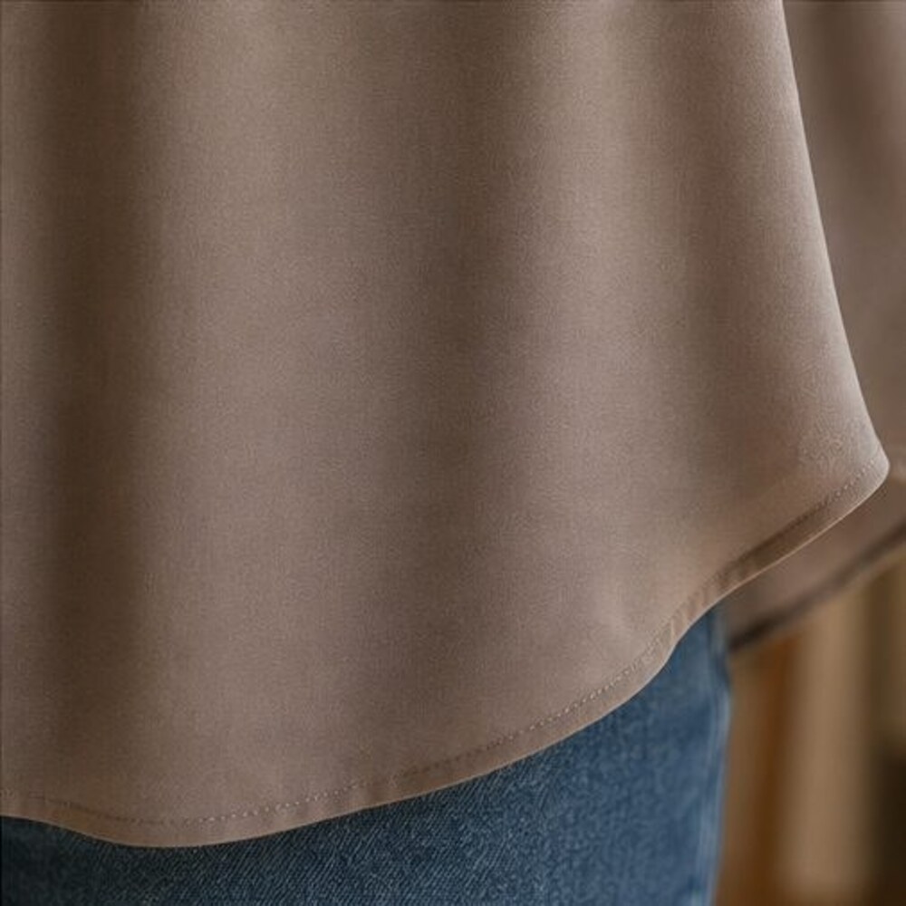Taupe Ruffle Collar Blouse - Picture 6 of 6